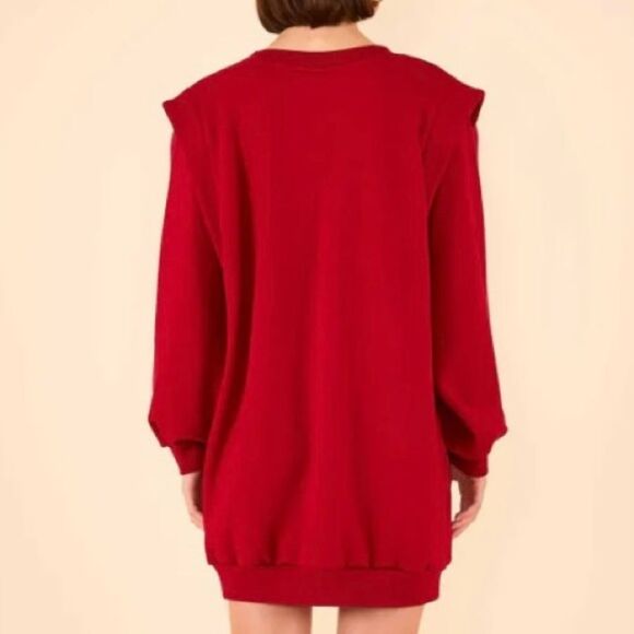 FARM Rio Warm Welcome Sweatdress Sweatshirt Dress Red Rainbow Heart Size M - Picture 4 of 16